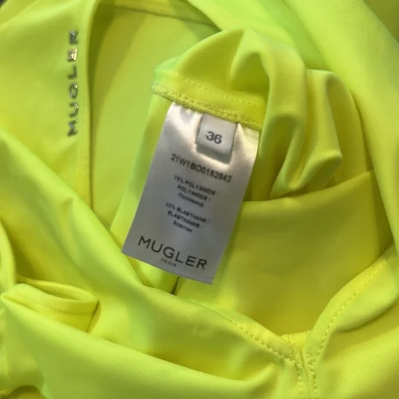 Thierry Mugler Vibrant Yellow Bodysuit size 36 US S - Picture 7 of 10